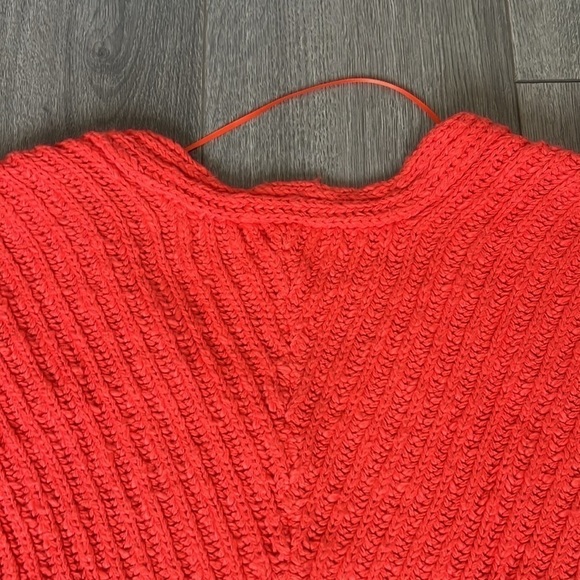 Free People Sunset V Neck Sweater In Red/Rouge Size Small - Picture 15 of 16